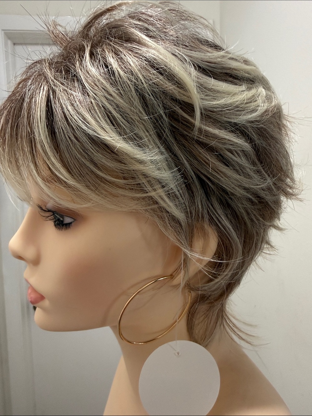 HAIR, Pixie Cut with Bangs, Free Part, Ombre Browns to Blondes
